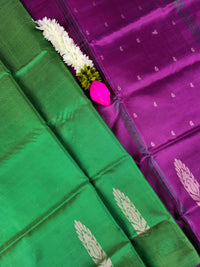 Green with Magenta Pink Chinnalampattu Saree with Blouse