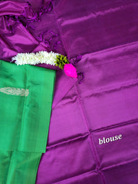 Green with Magenta Pink Chinnalampattu Saree with Blouse