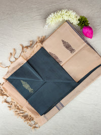 Grey with Cream Chinnalampattu Saree with Blouse