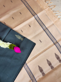 Grey with Cream Chinnalampattu Saree with Blouse