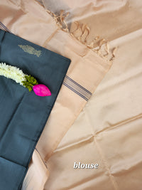 Grey with Cream Chinnalampattu Saree with Blouse