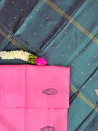 Pink with Peacock Green Chinnalampattu Saree with Blouse