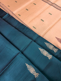 Peacock Green with Cream Chinnalampattu Saree with Blouse