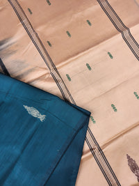 Peacock Green with Cream Chinnalampattu Saree with Blouse