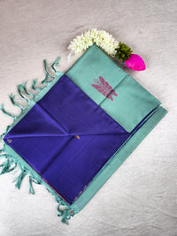 Dark Violet with Sea Green Chinnalampattu Saree with Blouse