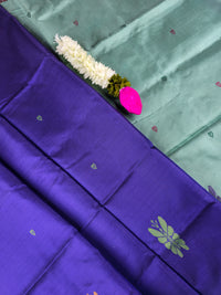 Dark Violet with Sea Green Chinnalampattu Saree with Blouse