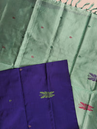 Dark Violet with Sea Green Chinnalampattu Saree with Blouse