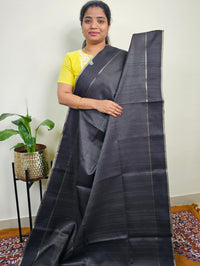Soft Semi Tussar with Zari Weaving Saree - Black