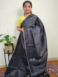 Soft Semi Tussar with Zari Weaving Saree - Black