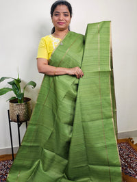 Soft Semi Tussar with Zari Weaving Saree - Green