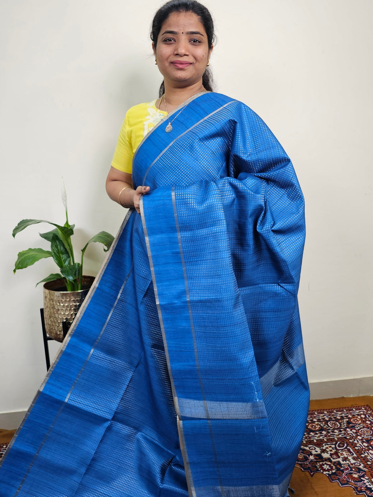 Soft Semi Tussar with Zari Weaving Saree - Blue
