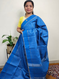 Soft Semi Tussar with Zari Weaving Saree - Blue