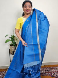 Soft Semi Tussar with Zari Weaving Saree - Blue