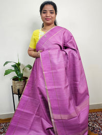 Soft Semi Tussar with Zari Weaving Saree - Pink