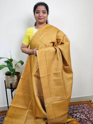 Soft Semi Tussar with Zari Weaving Saree - Mustard Yellow