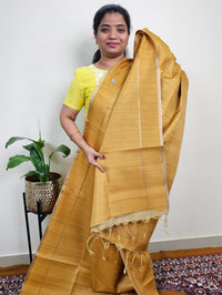 Soft Semi Tussar with Zari Weaving Saree - Mustard Yellow