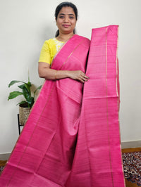 Soft Semi Tussar with Zari Weaving Saree - Dark Pink