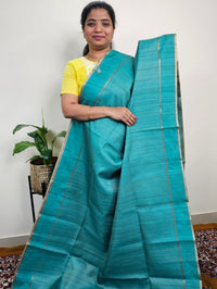 Soft Semi Tussar with Zari Weaving Saree - Sea Green