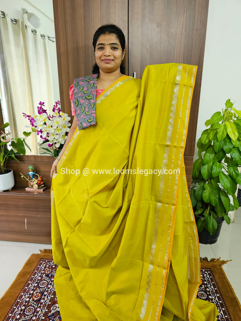 Mangalagiri Silk Cotton - Lime Yellow