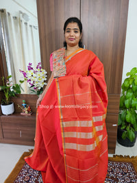 Mangalagiri Silk Cotton - Reddish Orange