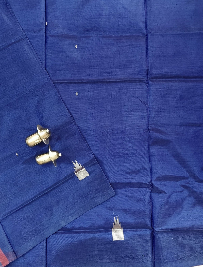 Chinnalampattu Saree - Dark Blue with Red
