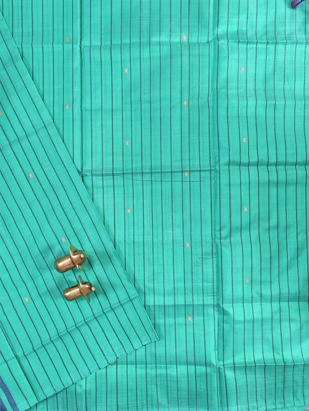 Chinnalampattu Saree - Sea Green with Purple