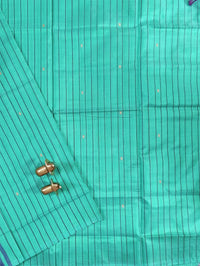Chinnalampattu Saree - Sea Green with Purple