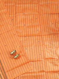 Chinnalampattu Saree - Orange with Brown