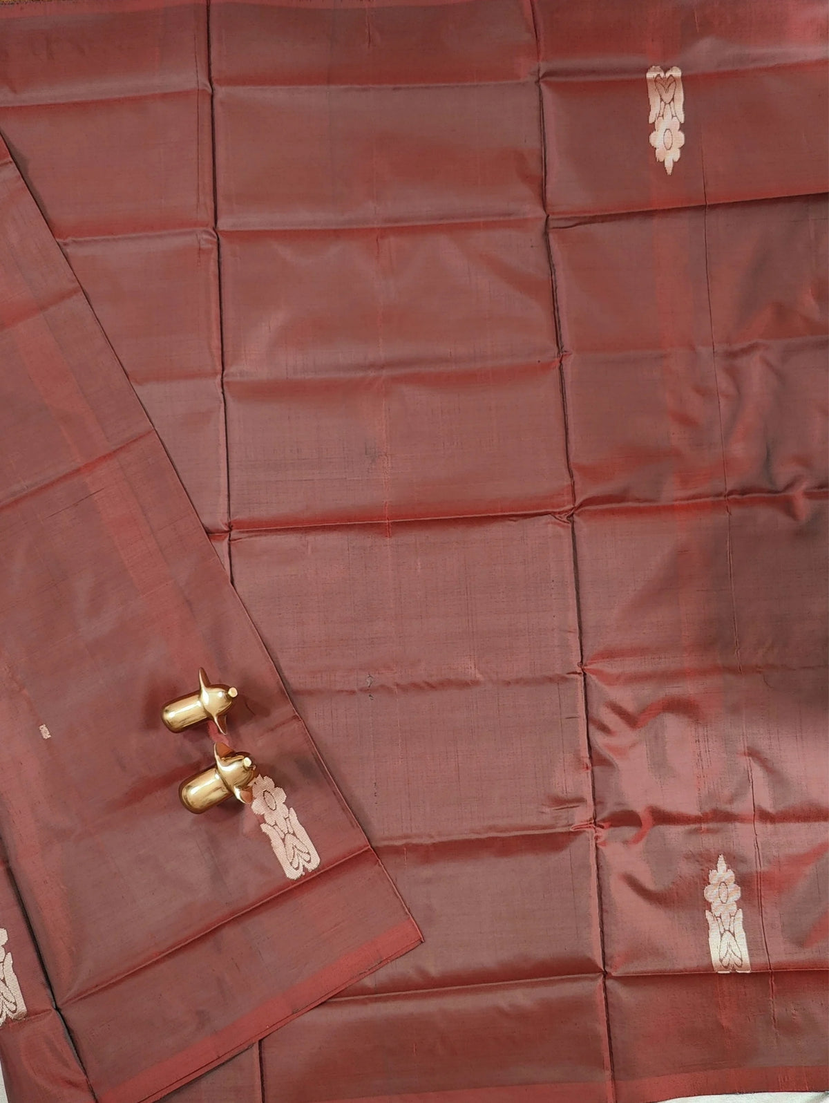 Chinnalampattu Saree - Dark Brown with Grey