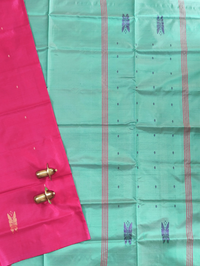 Chinnalampattu Saree - Pink with Sea Green
