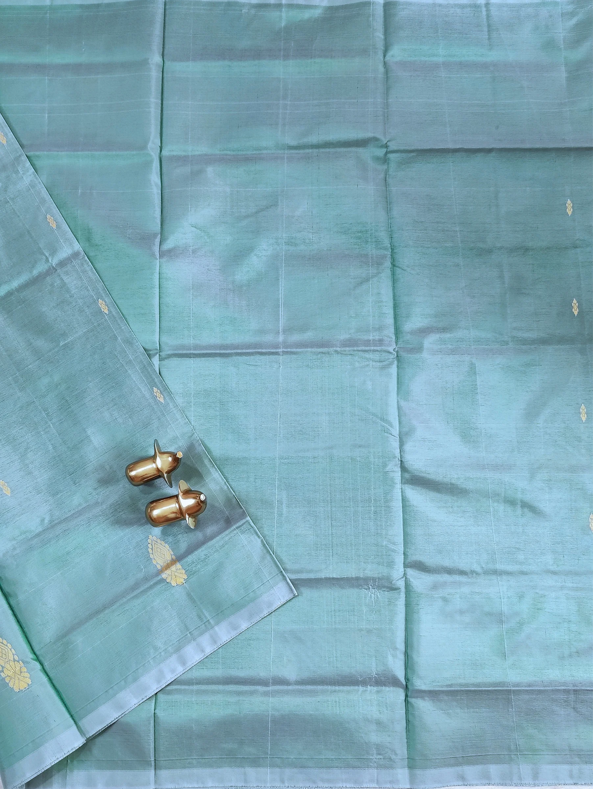 Chinnalampattu Saree - Sea Green with Peach