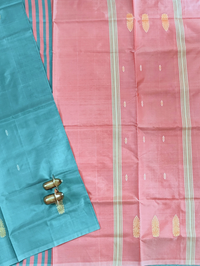 Chinnalampattu Saree - Sea Green with Peach