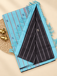 Chinnalampattu Saree - Black with Blue