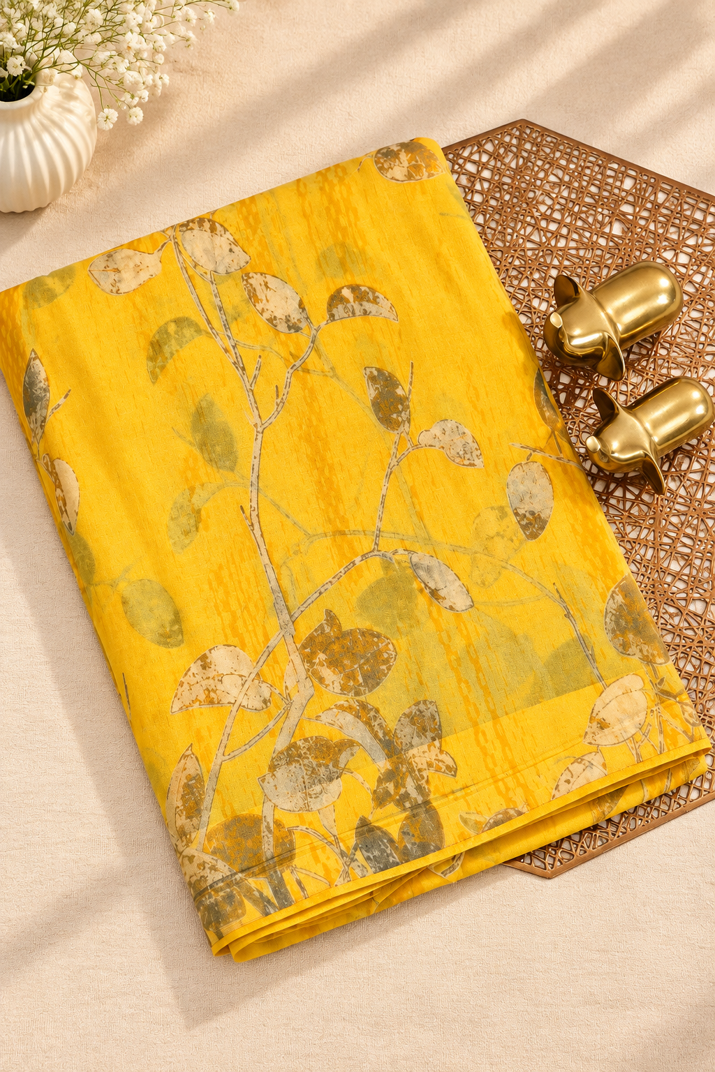 Georgette Saree - Yellow