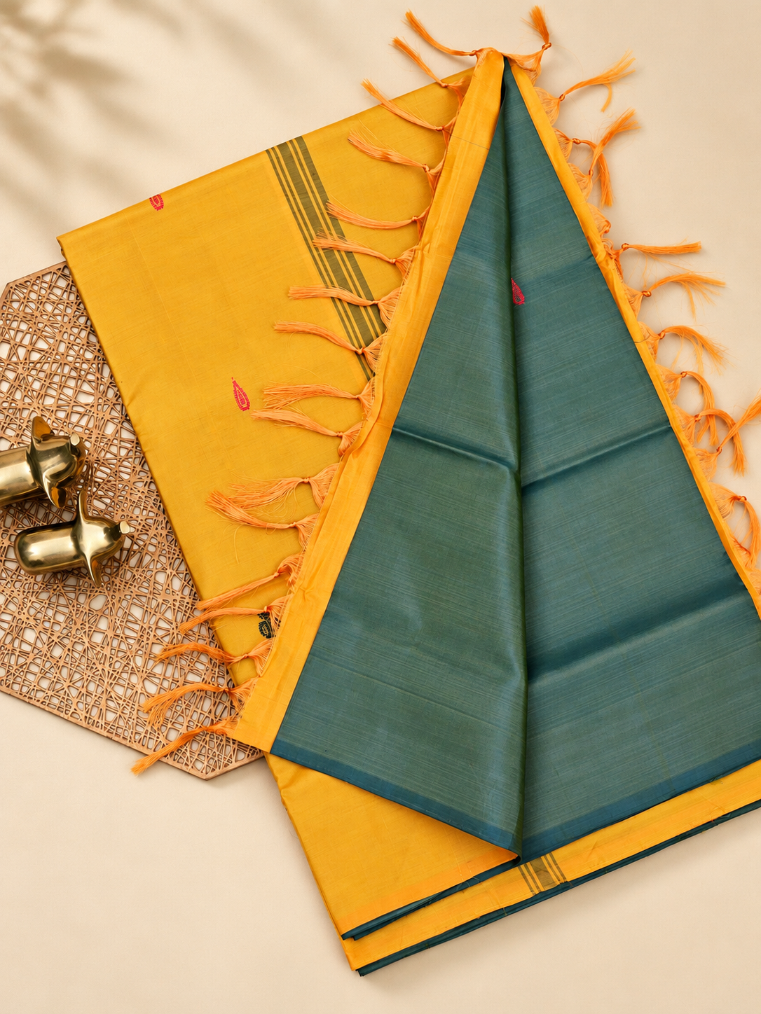 Chinnalampattu Saree - Green with Yellow