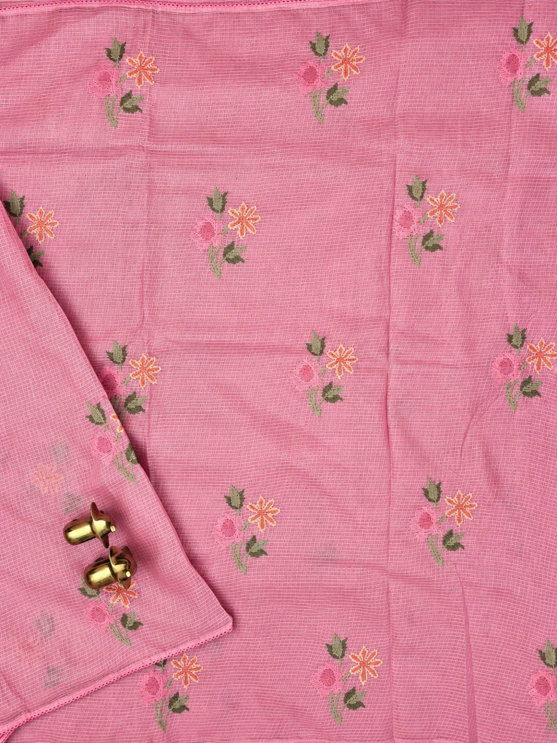Premium Super Net Kota Saree - Pastel Pink