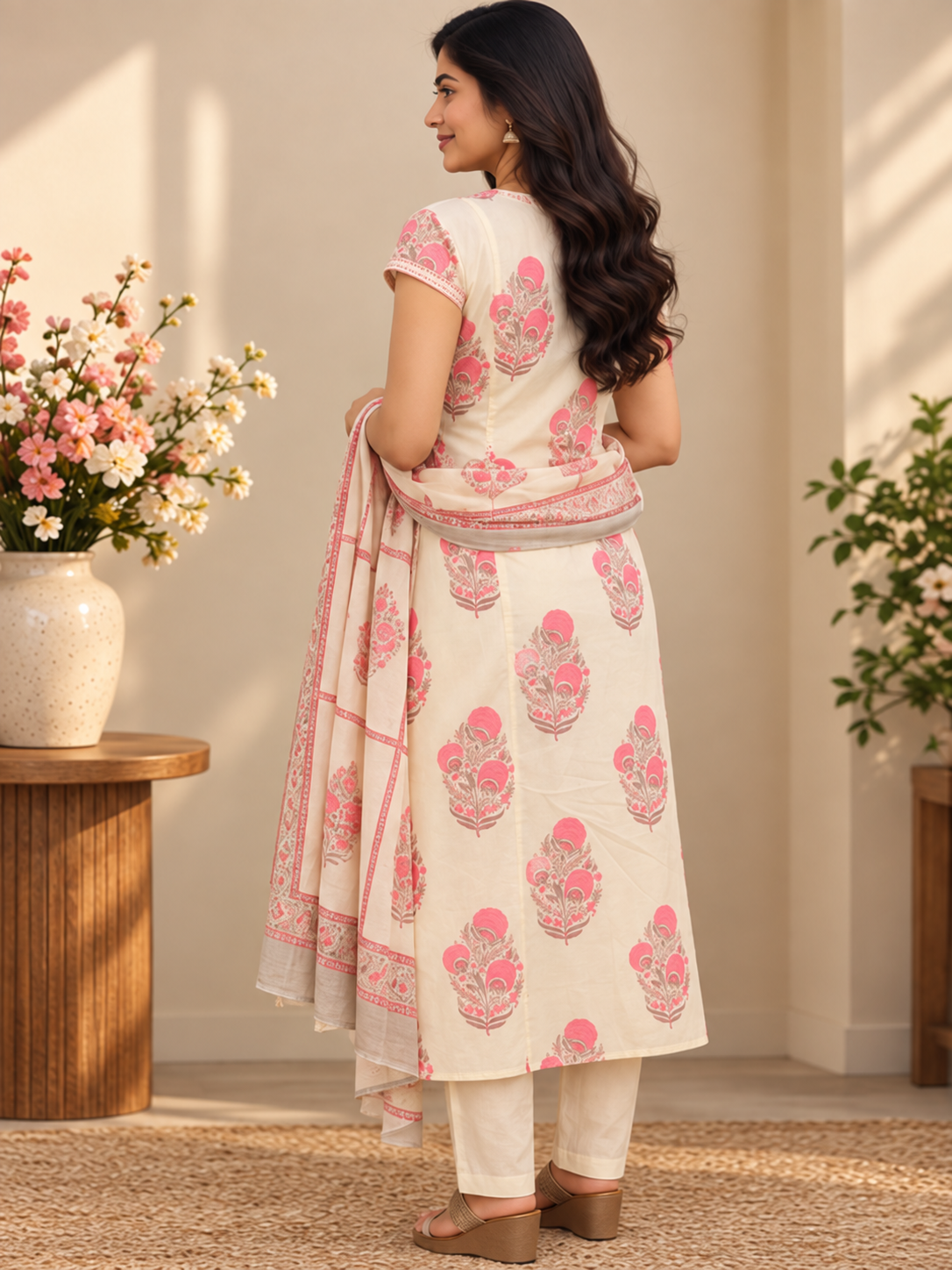 Pure Cotton 3 pcs Salwar - Pink