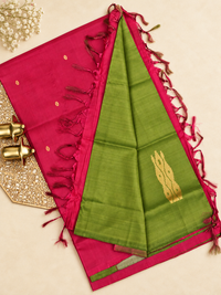 Chinnalampattu Saree -  Green with Red