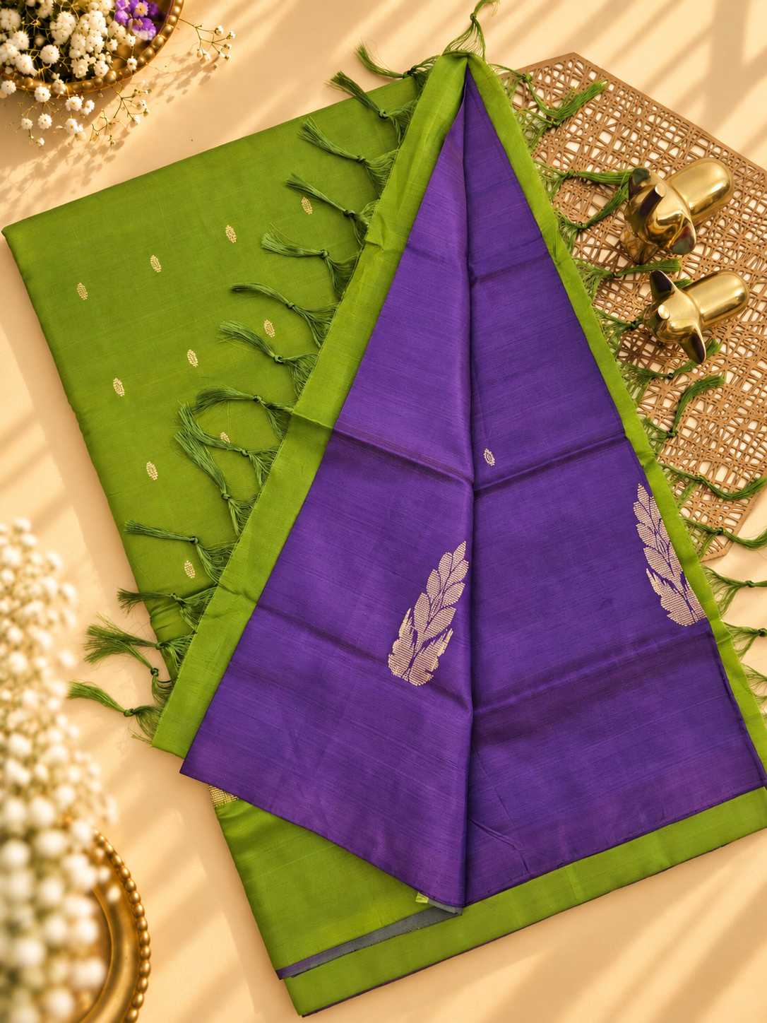 Chinnalampattu Saree - Purple with Green