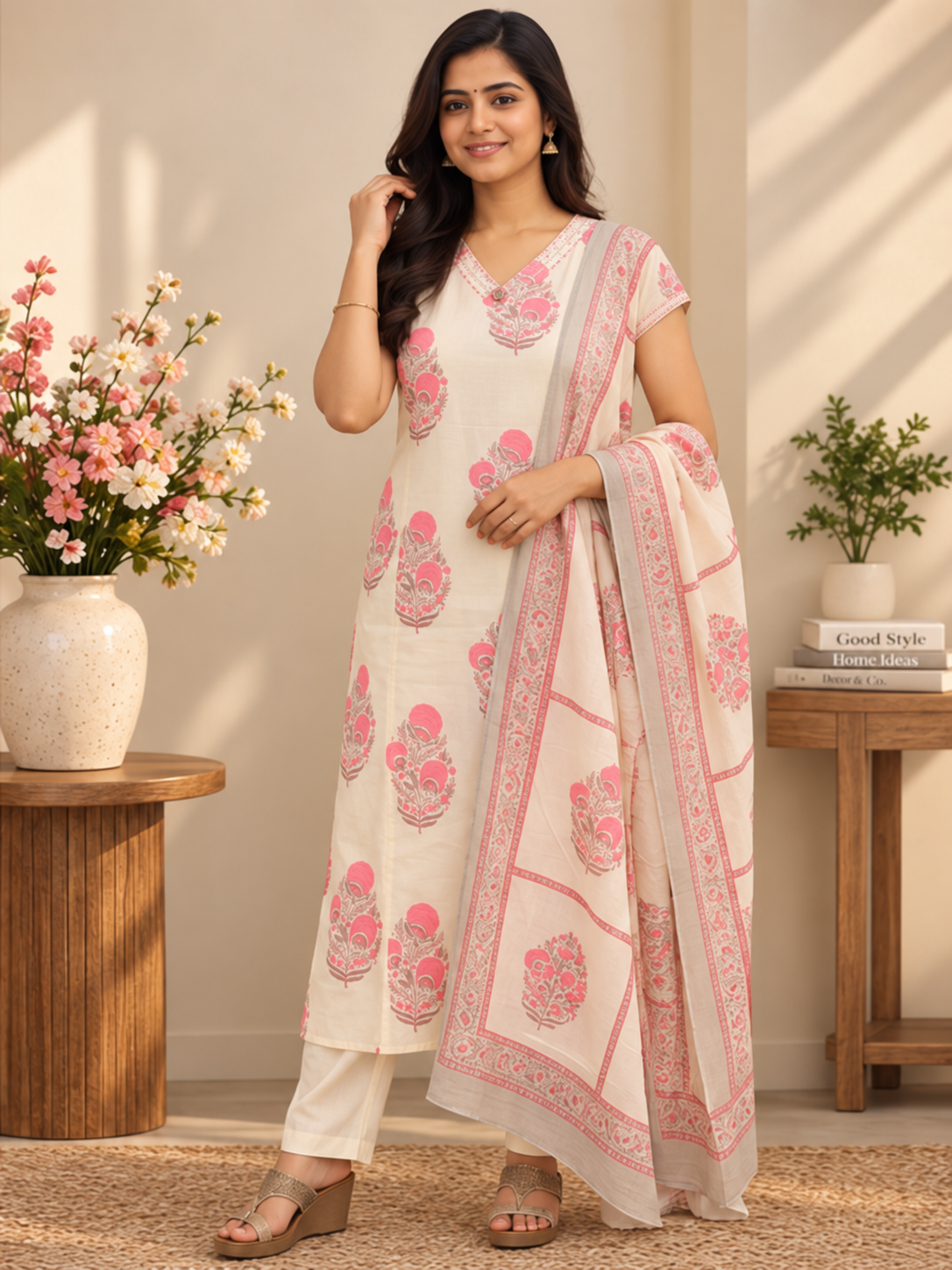 Pure Cotton 3 pcs Salwar - Pink