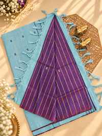 Chinnalampattu Saree - Purple with Blue