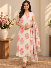 Pure Cotton 3 pcs Salwar - Pink