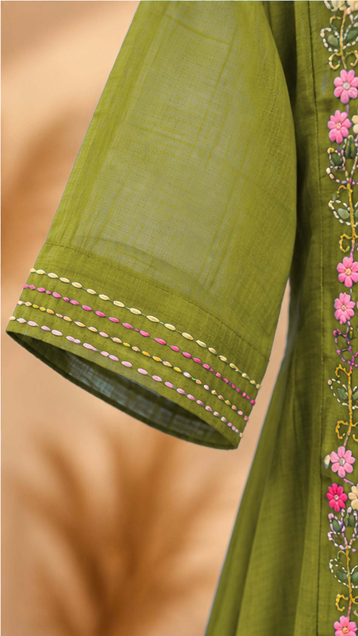 Premium Mul Chanderi 3 pcs Salwar Suit - Green