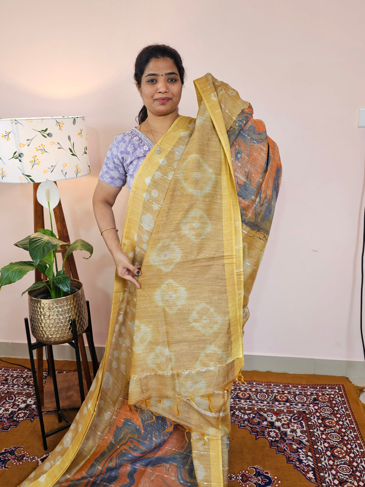 Bhagalpuri with Digital Prints - Sandal Yellow