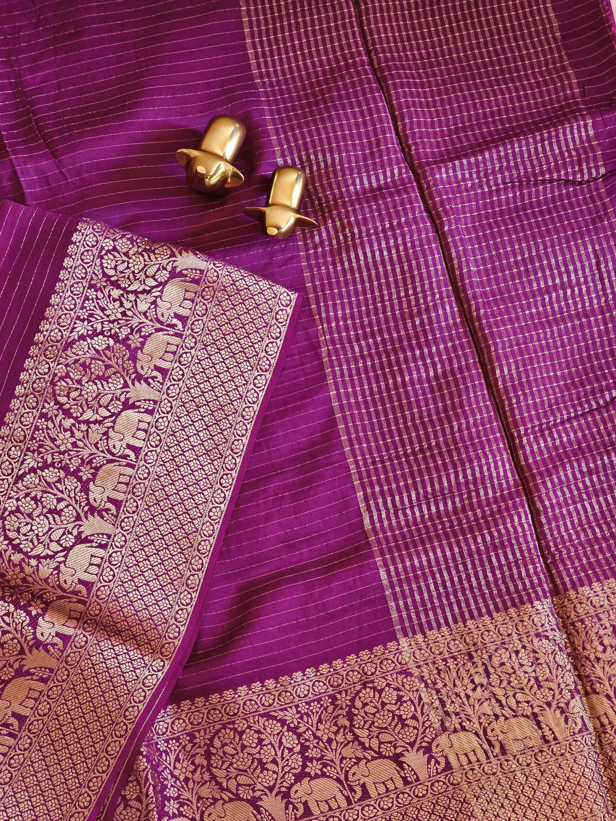 Semi Mysore Crepe Silk Saree - Magenta Pink