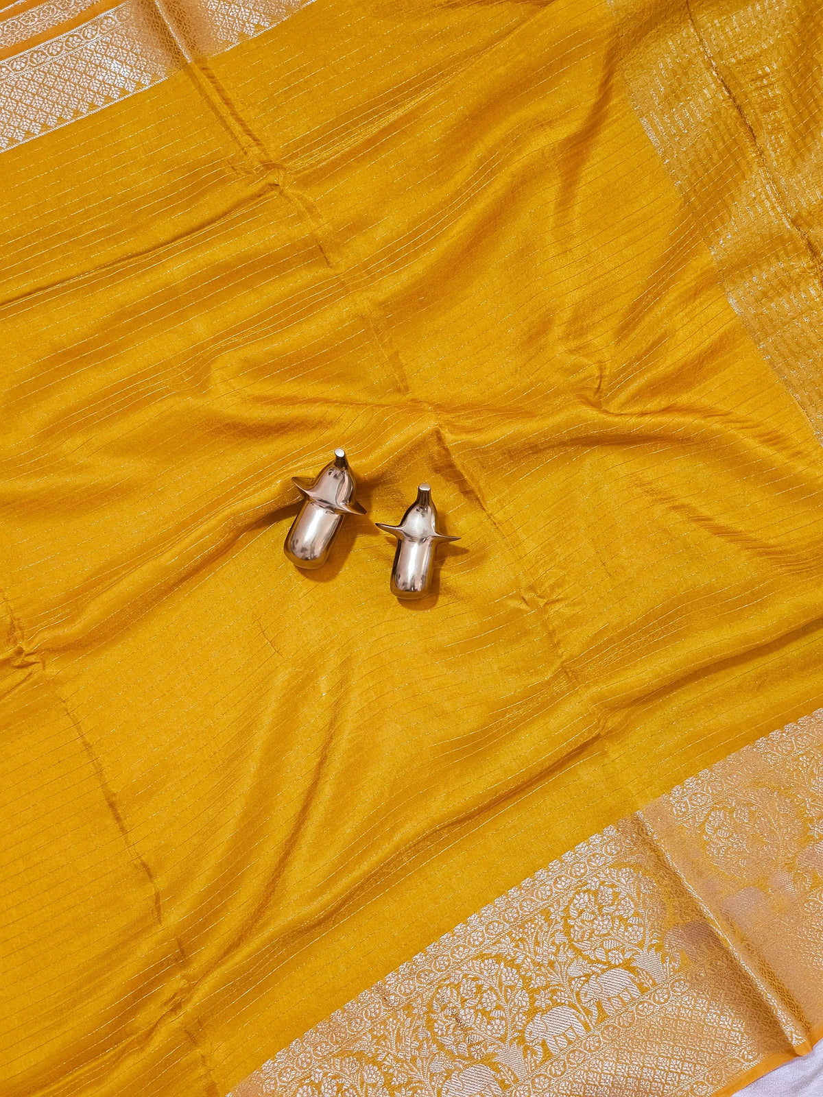 Semi Mysore Crepe Silk Saree - Yellow