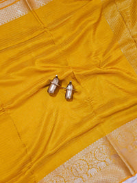 Semi Mysore Crepe Silk Saree - Yellow