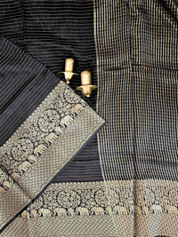 Semi Mysore Crepe Silk Saree - Black
