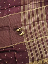 Semi Mysore Crepe Silk Saree - Brown