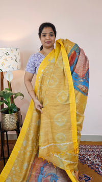 Bhagalpuri with Digital Prints - Yellow